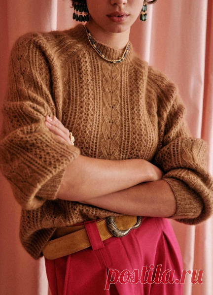 Когда хочешь джемпер, как у Sezane — разбираю, как это связано | Тепло о вязании | Дзен
