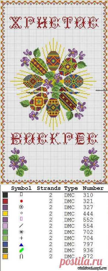 ВЫШИВКА НА ПАСХАЛЬНОМ ПОЛОТЕНЦЕ "ХРИСТОС ВОСКРЕС!" - ПАСХА - ВЫШИТЫЕ ОТКРЫТКИ - Каталог файлов - ВЫШИВКА КРЕСТОМ