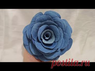 como fazer flor de jeans com retalhos,flor de jeans engomado #reciclagem #tutorials #diyflower