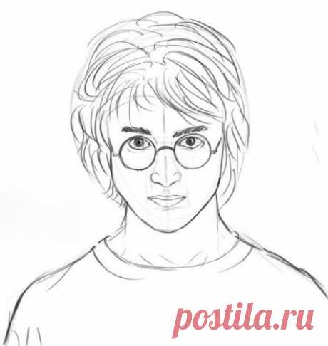 Поэтапное рисование. Гарри Поттер / Уроки рисования для начинающих карандашом, поэтапный метод / КлуКлу. Рукоделие - бисероплетение, квиллинг, вышивка крестом, вязание