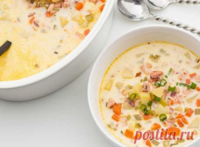 ​Суп с копченой семгой и сливками⠀⠀