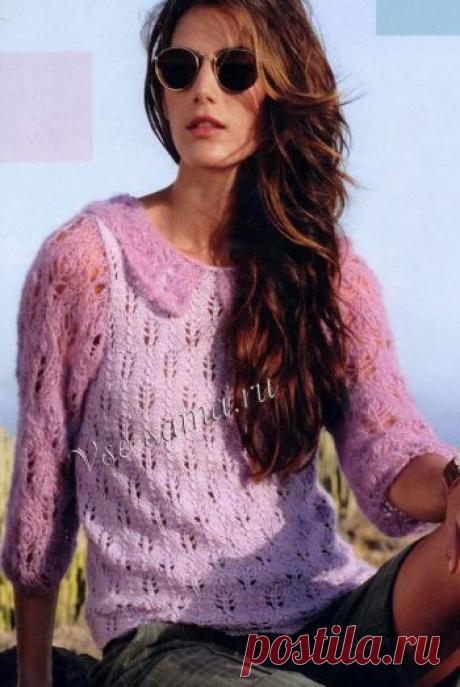 Пуловер с воздушными рукавами - Пуловеры, свитера