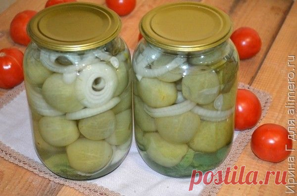 Зеленые помидоры, маринованные по-польски