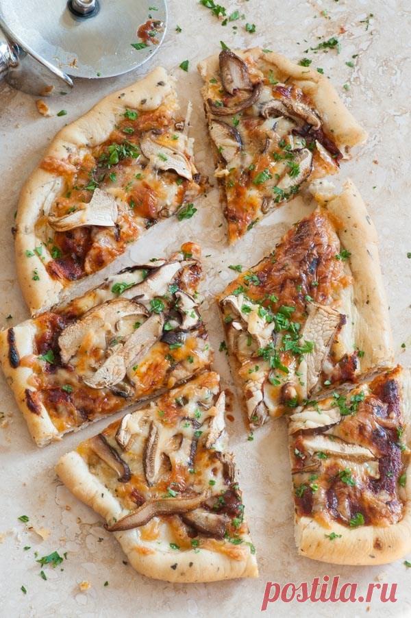 Постная пицца с грибами и зеленью - Рецепты от posudy.net