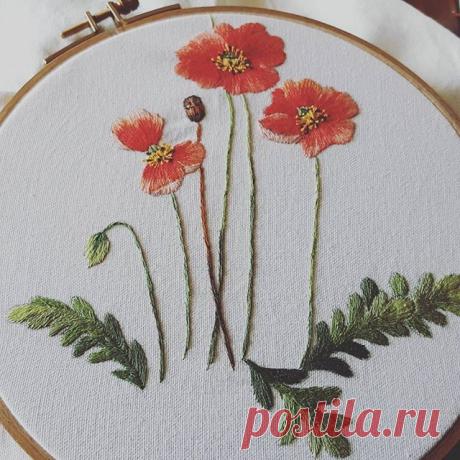 양귀비 완성~^^#양귀비#opium poppy#flower stitch#꽃자수
