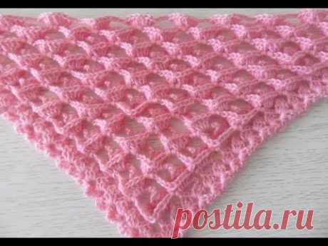 Узор для шали, бактуса -3 "D", вязание крючком,crochet shawl (шаль № 127)