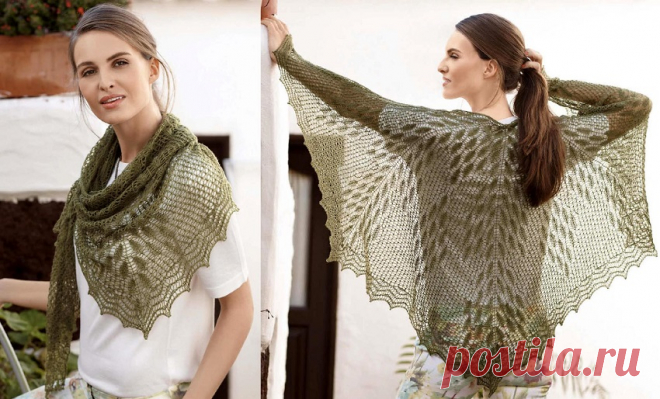 ​Ажурный платок с воздушным узором — Сделай сам, идеи для творчества - DIY Ideas