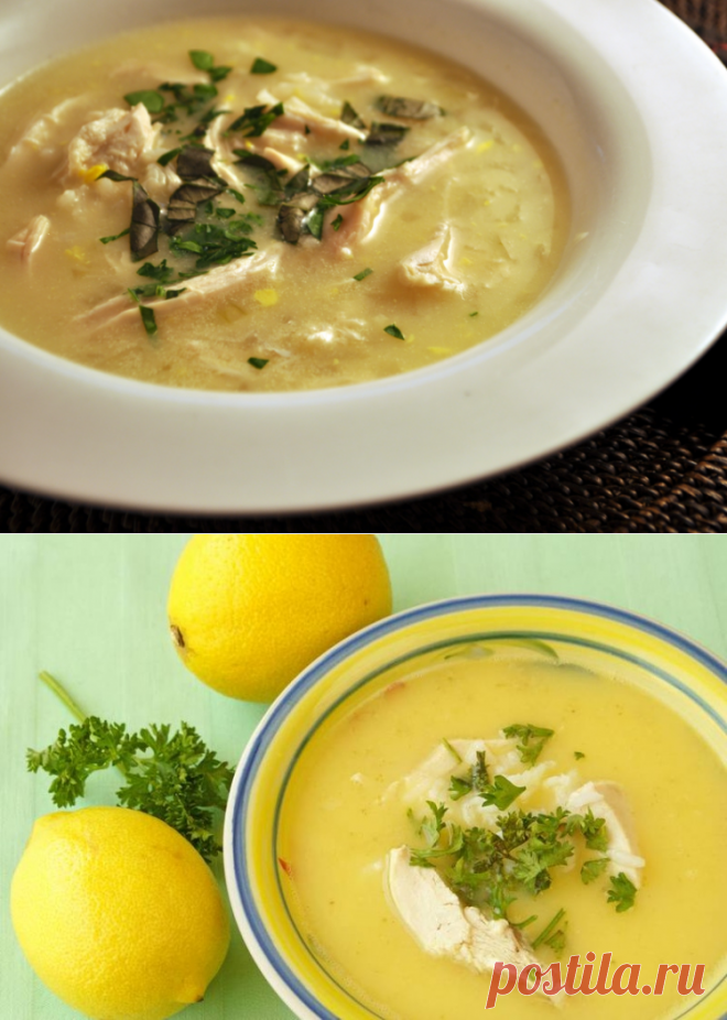 «Авголемоно» - греческий куриный суп / Простые рецепты