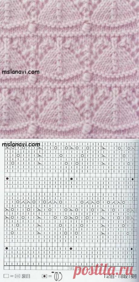 Ажурный узор спицами №16 | Вяжем с Ланой