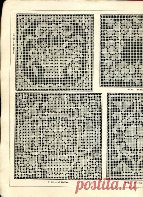 Филейные узоры. 1908 год. Книга - 282529 - Страна вязания &quot;Ярния&quot;