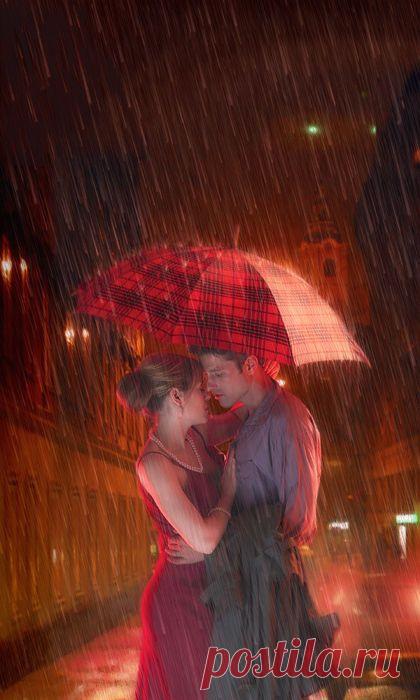 Romantic evening in the rain | I Wish It Would Rain