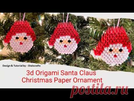 3d Origami Santa Claus | Christmas Paper Ornament - YouTube