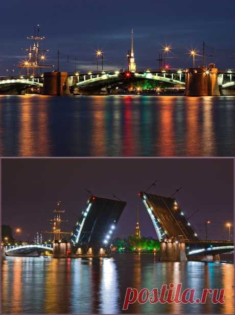 Разводные мосты Санкт-Петербурга . Биржевой мост.