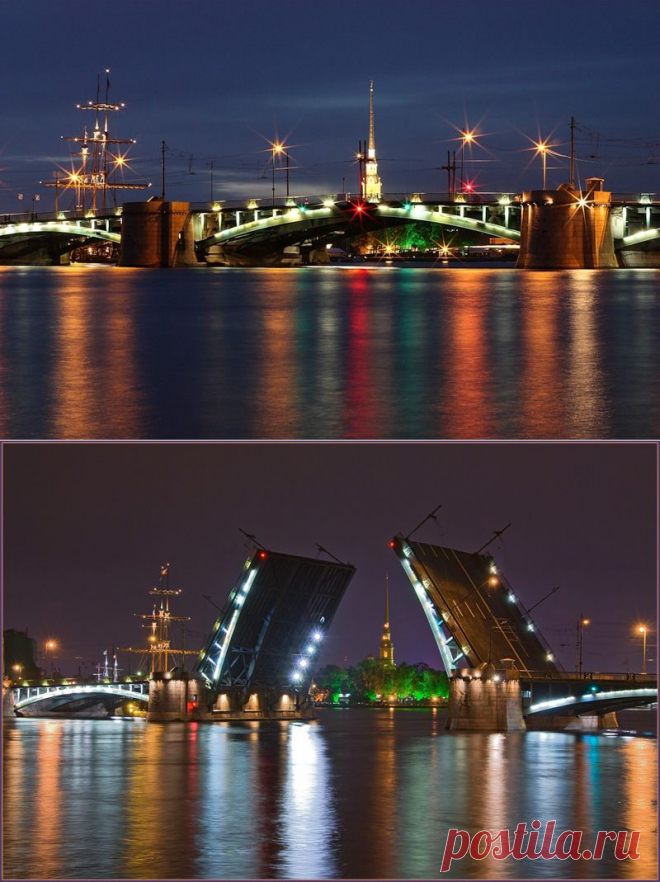 Разводные мосты Санкт-Петербурга . Биржевой мост.