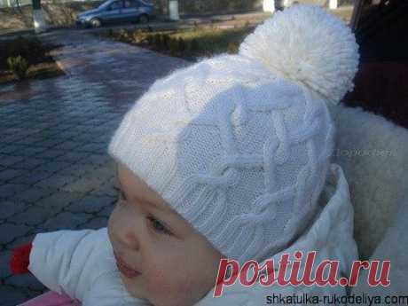 Двойная шапочка спицами. Описание на сайте shkatulka-rukodeliya.com/vyazanie-dlya-detej/shapka-s..