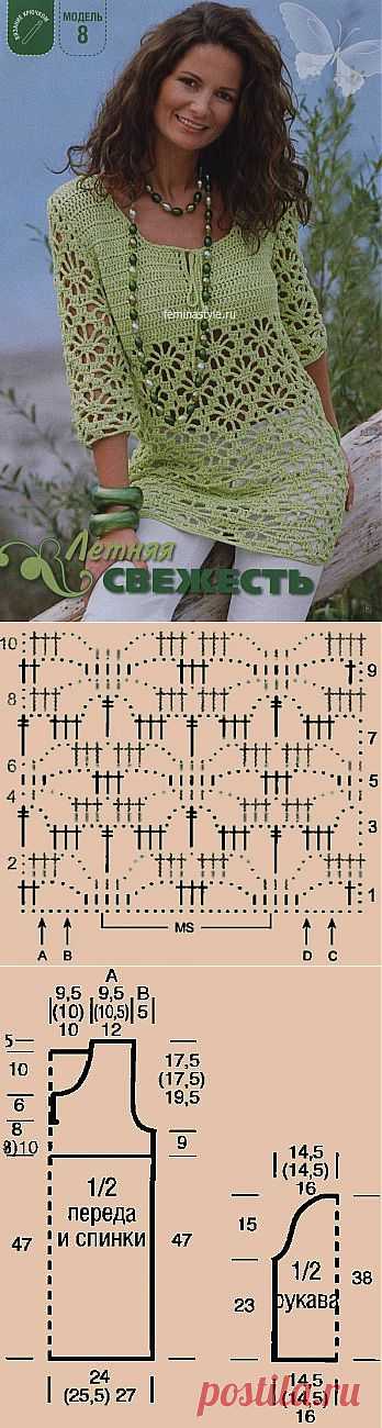 Ажурный пуловер / Рукоделие / Домоводство / Женские секреты / Женский стиль