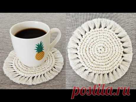 (1) DIY como hacer POSAVASOS en MACRAME (paso a paso) | DIY Macrame Coasters - YouTube