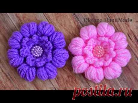 Цветы крючком. Мастер класс. Flowers crochet. Pattern.