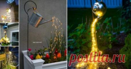 Сделайте изящное украшение для сада из светящейся гирлянды… — Копилочка полезных советов