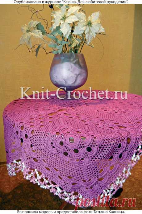 Скатерть розовая крючком. - Аксессуары, вязанные крючком - Вязание крючком - Каталог статей - Вязание спицами и крючком