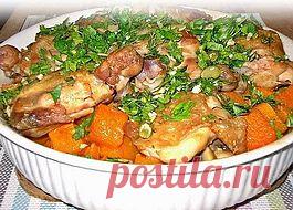 Тыква запеченная с курицей | Вкусная еда