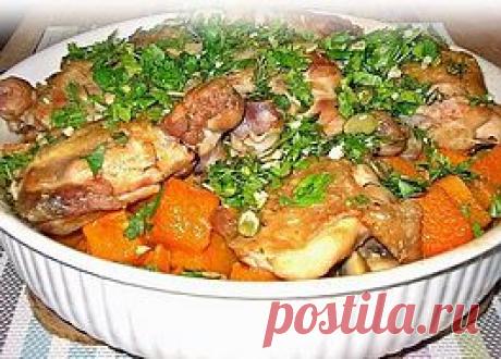 Тыква запеченная с курицей | Вкусная еда