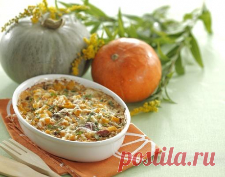 Свинина с тыквой и грибами