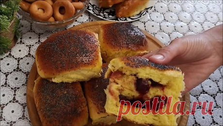 Булочки БУХТЫ\ТЕСТО НЕРЕАЛЬНО ВКУСНОЕ\Булочки с вишней в духовке.Выпечка с вишней как пух
