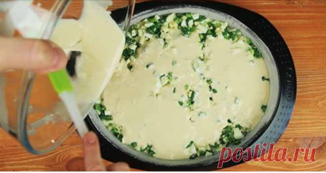 Аппетитный пирог с зеленым луком и яйцом. То что нужно в холодные зимние дни
