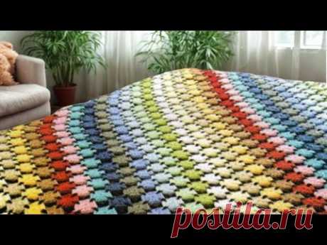 Не выбрасывай маленькие клубки — свяжи плед!