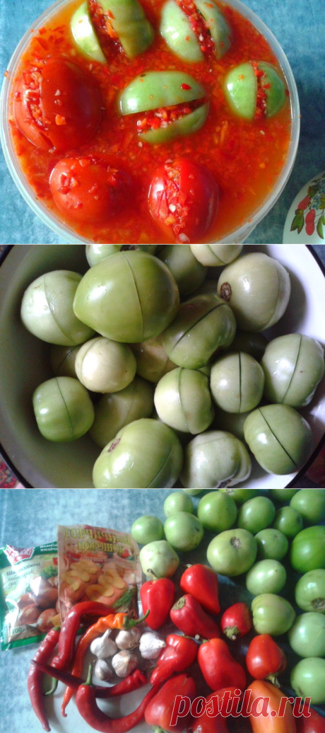 Очень вкусные зеленые квашеные помидоры