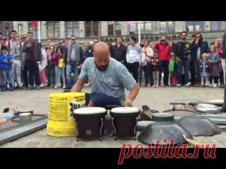Incredible drummer in Amsterdam © #trash  rave techno Dario Rossi Drummer