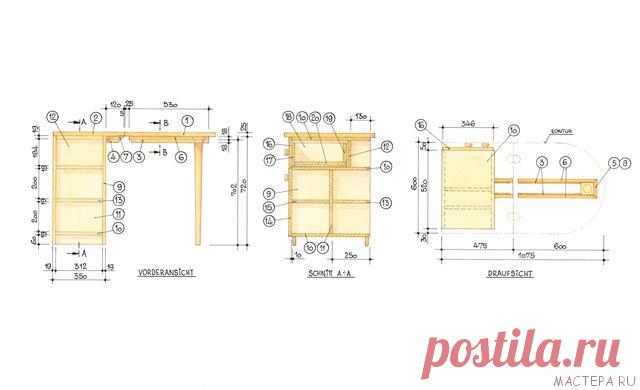 Раскладной стол на кухню своими руками