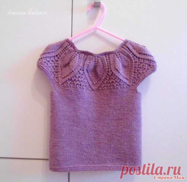 *Жилет с ажурной кокеткой "Сиреневый туман" - Вязание для детей - Страна Мам