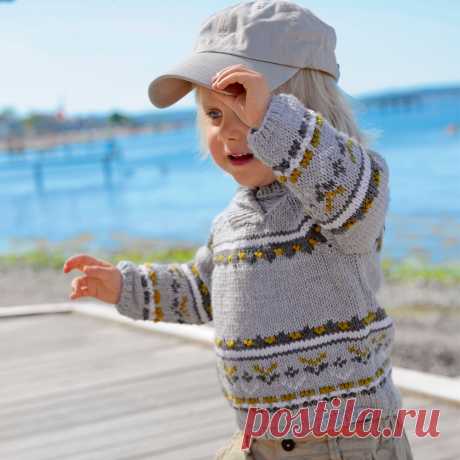Детский пуловер с воротником-шалькой - схема вязания спицами. Вяжем Пуловеры на Verena.ru