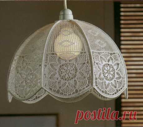 Абажур из мотивов и филейным вязанием крючком

#Филейное_вязание_крючком_схема_абажур