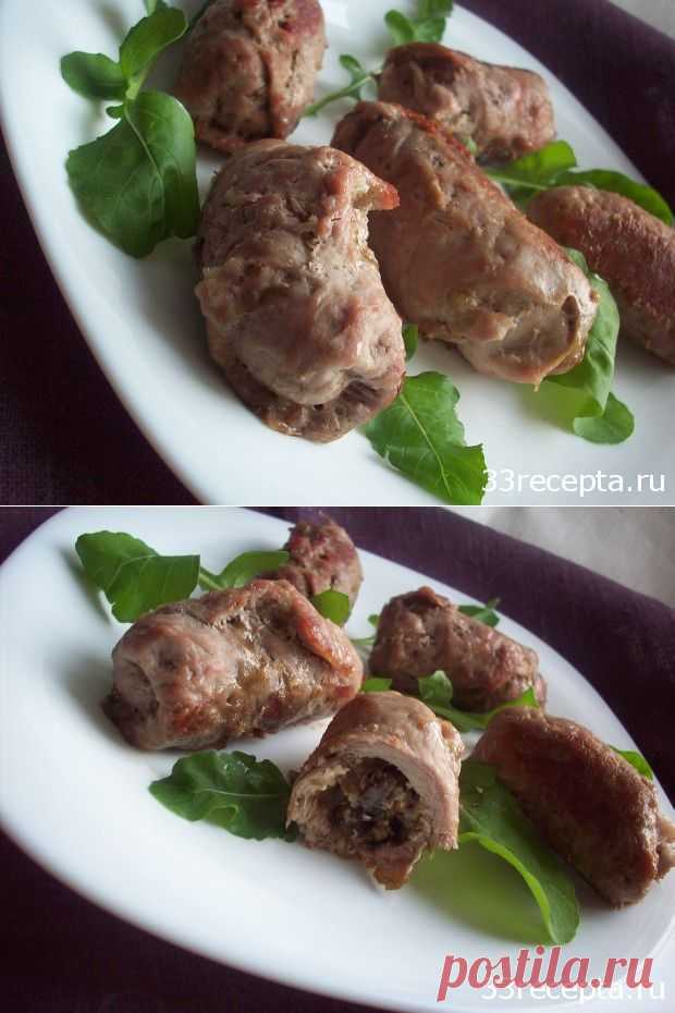 Свиные рулетики с сыром и грибами | Рецепт с фото