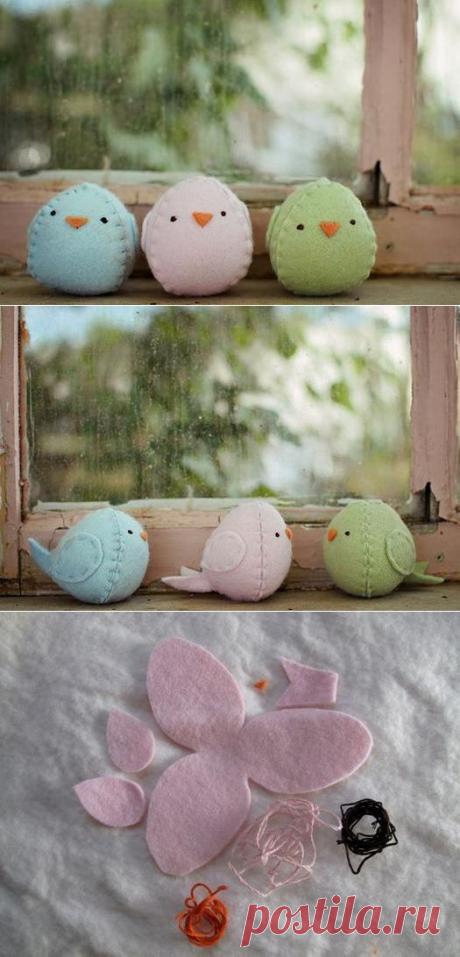 Поделки своими руками - Очаровательная птичка из фетра