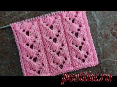 Лёгкий, ажурный узор спицами для джемпера, туники, маечки.