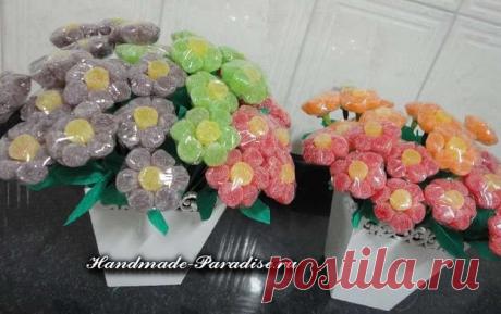 Сладкие букеты из мармеладок. Мастер-класс - Handmade-Paradise