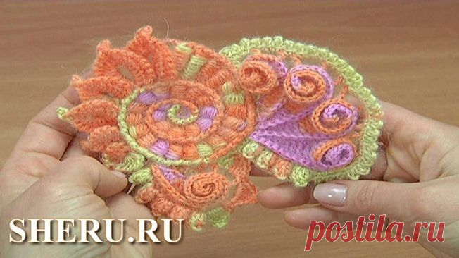 Скрамбл или яркий мотив в технике фриформ - Урок вязания 22