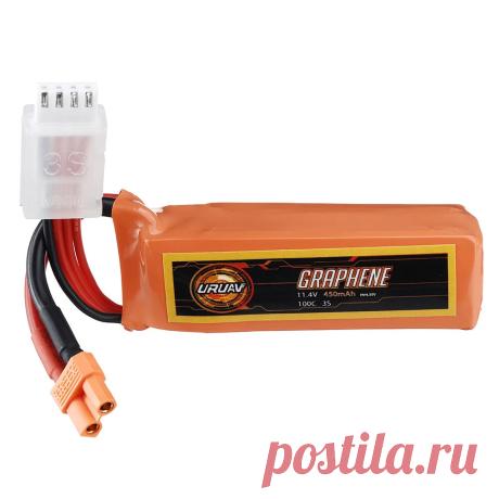 Uruav graphene 11.4v 450mah 100c 3s hv lipo battery xt30 plug for rc racing drone Sale - Banggood.com