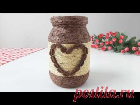 Замечательная идея Декора Стеклянной Банки для КОФЕ