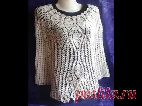КОФТОЧКА С АНАНАСАМИ CROCHET BLOUSE WITH PINEAPPLE
