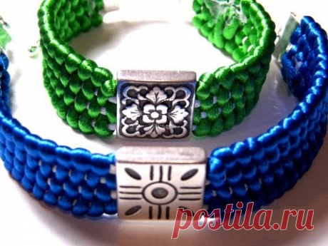 Abalorios Bisuteria - Pulsera trenzada con telar