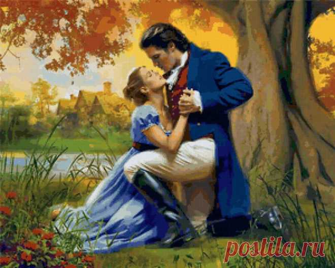 Предпросмотр схемы вышивки «двое» - Вышивка крестом