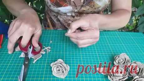 Розы из яичного лотка своими руками!