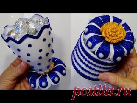 ДВЕ КРАСИВЫЕ поделки ИЗ ПЛАСТИКОВЫХ БУТЫЛОК своими руками♻идеи переработки пластиковых бутылок DIY