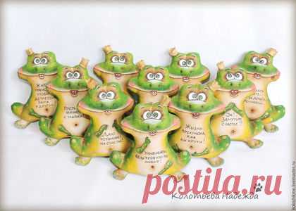 Купить Лягухи позитивные - зеленый, лягушка, лягушка игрушка, кофейные позитивчики, позитив, кофейная игрушка