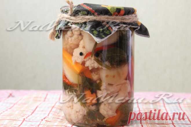 Цветная капуста с кабачками и морковью на зиму